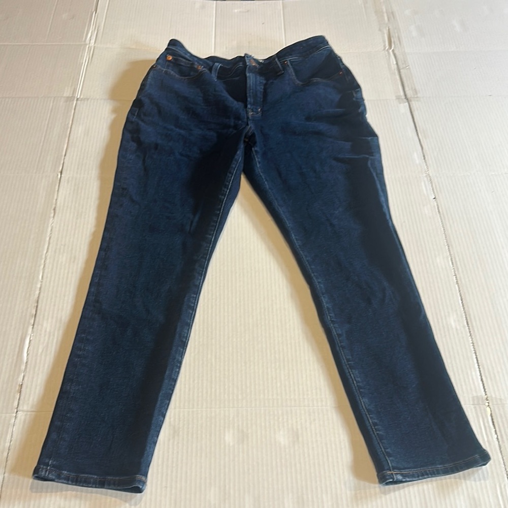 Madewell the curvy perfect vintage dark Blue Jeans zipper and pockets size 30